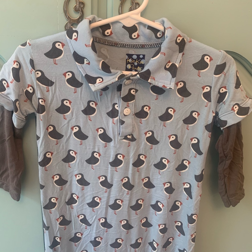 Kickee Pants Puffin one piece outfit EUC 18-24